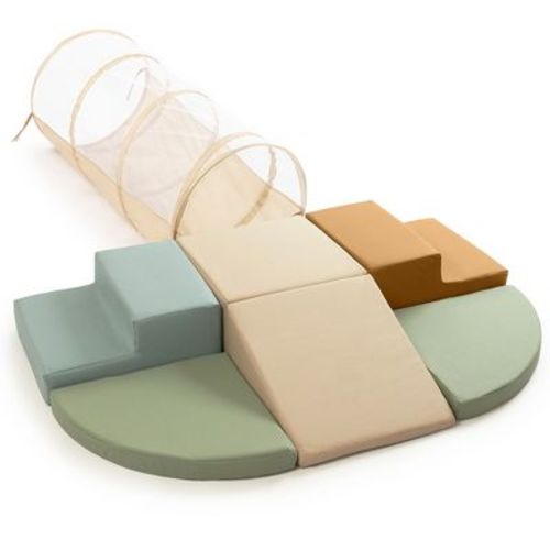 ZICOTO Fun Climbing Toy Set for Toddlers 1-3 - Includes Tunnel & PU Leather Climbing Blocks for Indoor Fun - Perfect Play Gym for Babies & Kids