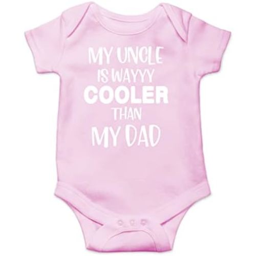 AW Fashions My Uncle Is Way Cooler Than My Dad Baby Bodysuit Funny Cute Newborn Clothing for Boys Girls