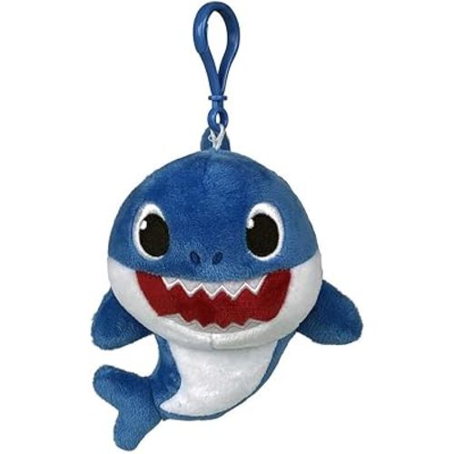 Pinkfong Baby Shark Plush Keychain Daddy Shark - Baby Shark Plush Clip On Keychain from Hit Song - Official Baby Shark Stuffed Animal Clip for Bags, Lunch Boxes, Backpacks