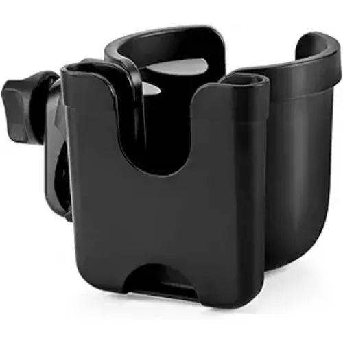 Accmor Stroller Cup Holder with Phone Holder, Bike Cup Holder, Universal Cup Holder for Uppababy Nuna Doona Strollers, 2-in-1 Cup Phone Holder for Stroller, Bike, Wheelchair, Walker, Scooter