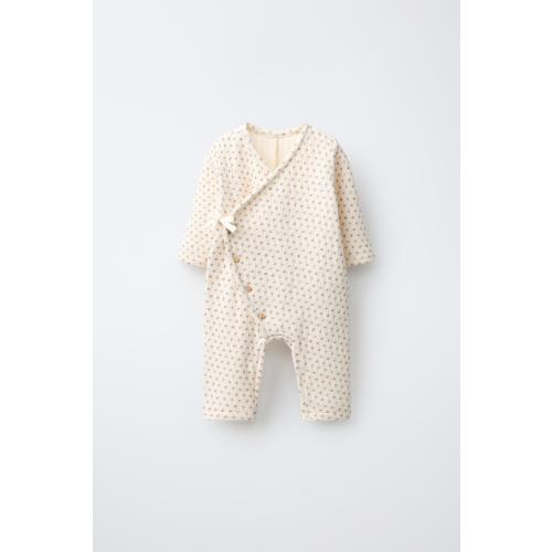 Size: 6-9mo TWIG PRINT JUMPSUIT - Light ecru | ZARA United States