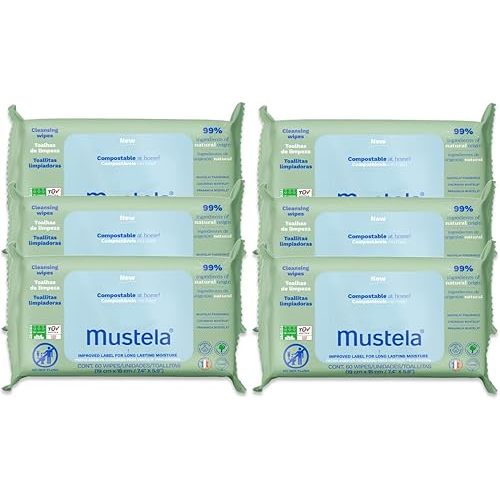 Mustela Baby Home Compostable Cleansing Wipes - Avocado