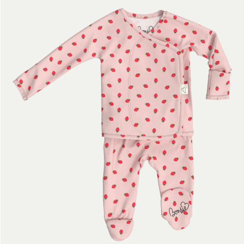 Footie - Strawberries – Bonsie Skin to Skin Babywear
