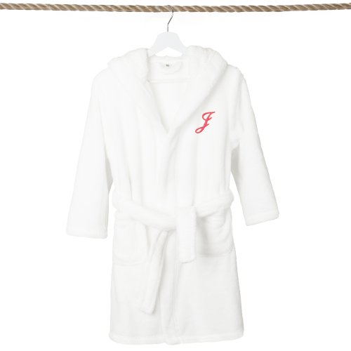 Sweet Kids 100% Polyester SUPER PLUSH Double Brushed Hooded Bathrobe with Pink Script Monogram