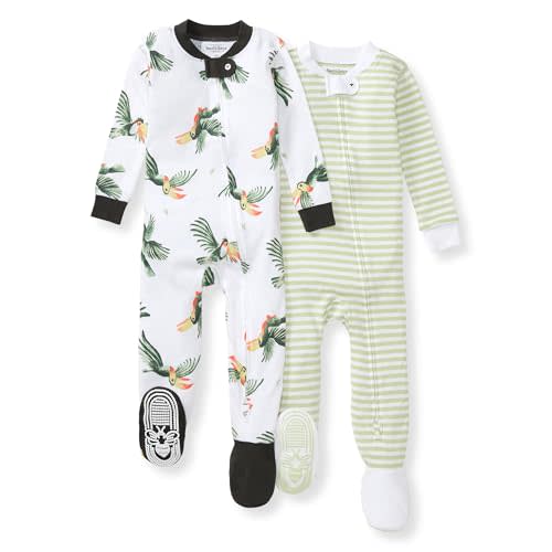 Burt's Bees Baby baby-boys Boys Sleeper Pjs, 100% Organic Cotton, One-piece Footie, Zip Up Jumpsuit, Snug Fit Pajamas