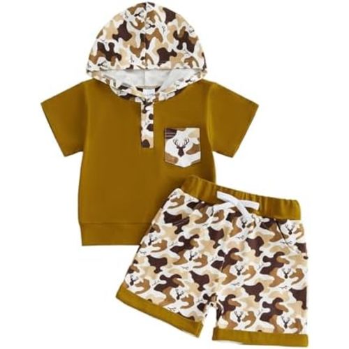 Infant Baby Boy Summer Hooded Clothes Funny Duck Embroidery Tops Shorts Set Toddler Duck Clothes 6 12 18 Months 2T