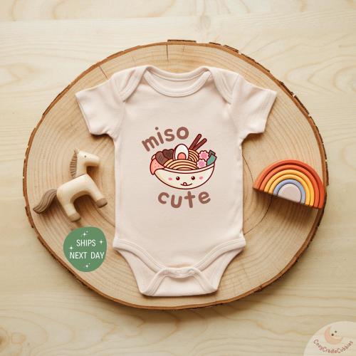 Miso Cute Baby Onesie®, Funny Ramen Baby Bodysuit, Kawaii Asian Food Baby Outfit, Cute Newborn Gift, Gender Neutral Baby Clothes