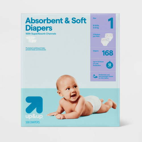 Disposable Diapers - Size 1 - 168ct