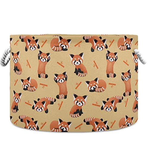 visesunny Storage Basket Cute Red Panda Nursery Hamper Basket Clothes Toy Storage Organizer Bin Box Collapsible Laundry Bag for Kid Room,Playroom,Bathroom,Living Room,Dorm,Office