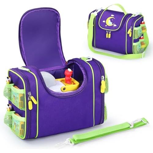 Carrying Case Compatible with Little Tikes Story Dream Machine Books Starter Set, Cute Storage Bag with Handle and Shoulder Strap for Character Storybook Accessory Bag Only