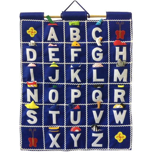 ABC Alphabet Wall Hanging (BLUE) Educational Chart Toddler Preschoolers Early Education by Pockets of Learning