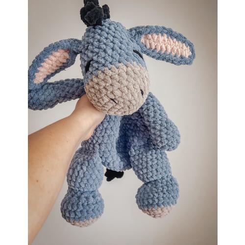 Crocheted Eeyore Plush | Ultra-Soft Chenille Storybook Donkey Buddy