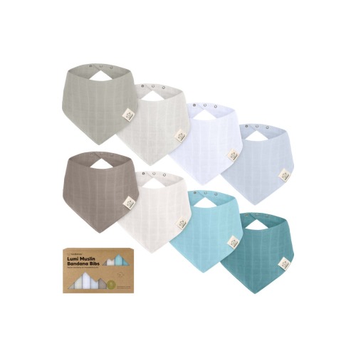 8-Pack Lumi Muslin Bandana Bibs