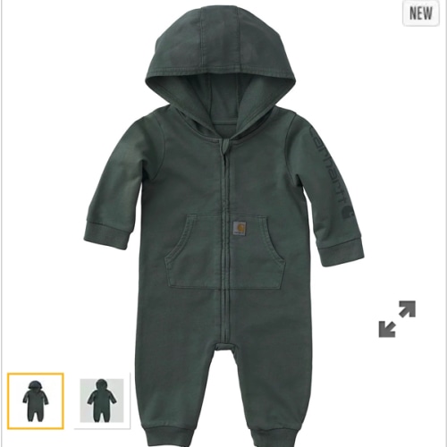Boys' Long Sleeve Re-Engineered Garment Dye Hooded Coverall (Baby) | Licensed | Carhartt