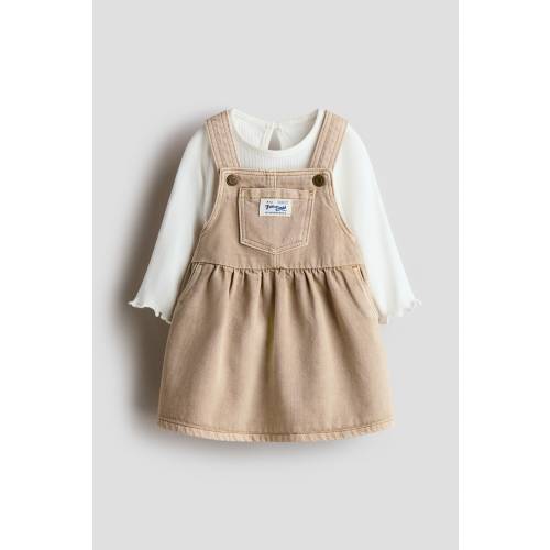 2-PIECE OVERALL DRESS AND TOP SET