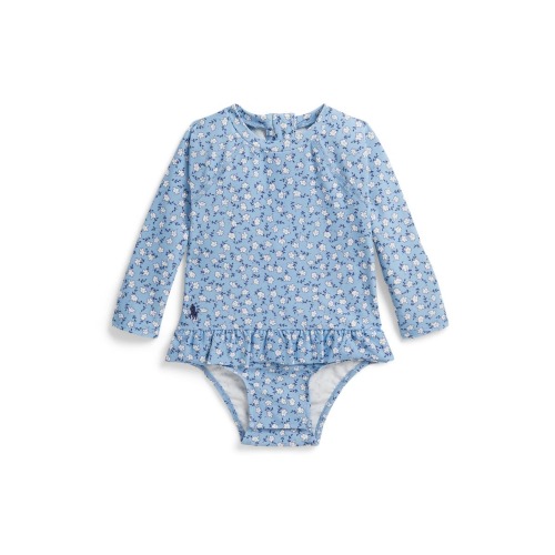 Printed Long Sleeve UPF 50+ One-Piece Swimsuit