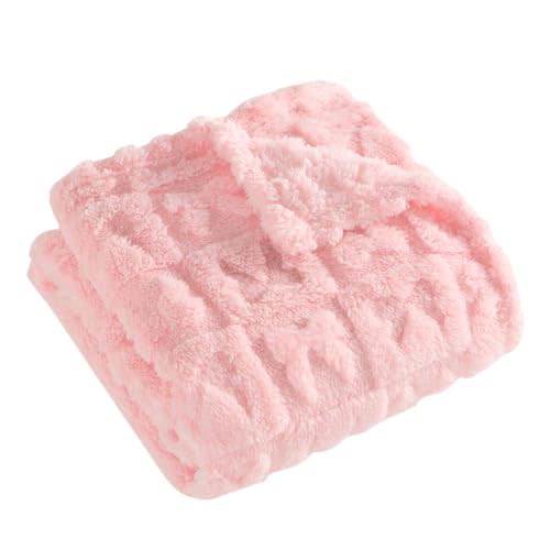 Belle Bow Baby Blanket 30x40 – Ultra Soft Fleece Bow Blanket, Cozy Crib Stroller & Pet Stroller Blanket for Baby Girl & Small Pets, (Light Pink)
