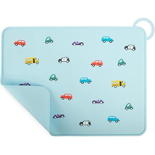 Silicone Placemats for Dining Table - Non-Slip Grip, Ridged Edges, Car Design