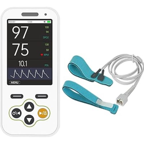 Medical Infant Pulse Oximeter - Baby Fingertip Oximeter Real-Time & Nighttime Monitoring with Continuous SpO2 Alarm, Adjustable Alarm Threshold and Volume
