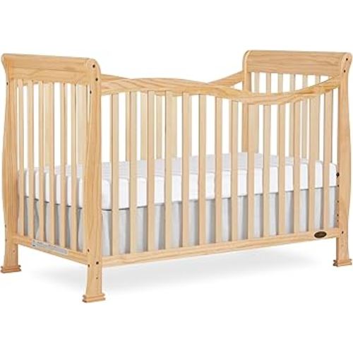 Dream On Me Violet 7-in-1 Convertible Full-Size Baby Crib with Toddler, Day & Full Bed Conversion in Steel Grey, GreenGuard Gold & JPMA, 4 Mattress Heights, Sustainable Pinewood