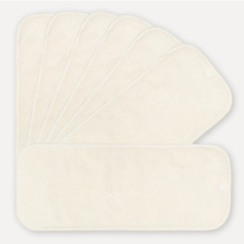 7 Pack Bamboo Inserts with Button Snaps