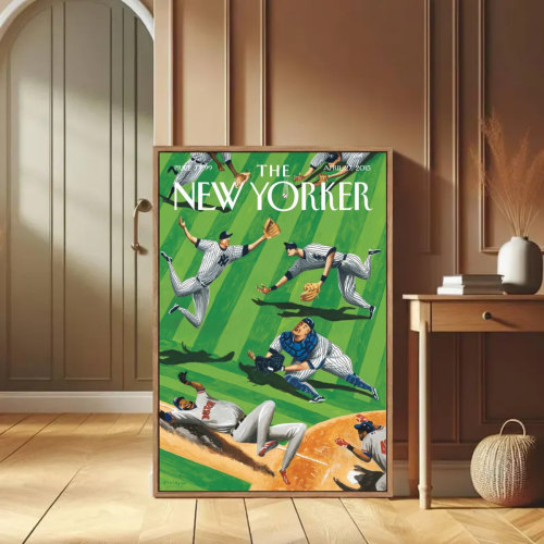 New Yorker Poster Apr 27 2015 Yankees Red Sox Baseball Sports Art