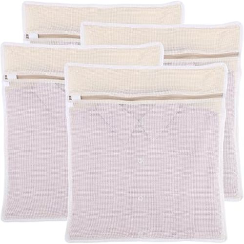 4Pcs Durable Cotton Mesh Laundry Bags 16×20inch