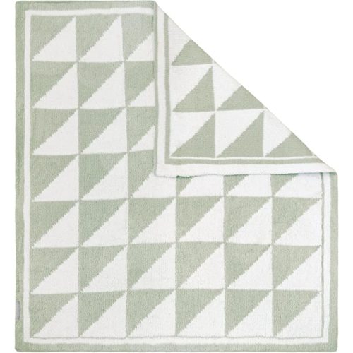 Living Textiles Chenille Baby Blanket - Sage Triangle Ultra Soft, Thick, and Versatile | Warm Blanket for Newborns, Throw Blanket for Crib, Stroller Cover | Perfect Baby Gift 30 x 40 inches