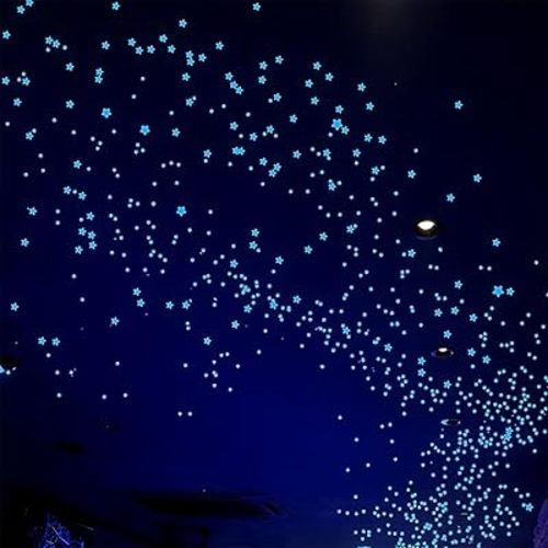 Glow in The Dark Stars Decals Decor for Ceiling 633 Pcs Realistic 3D Stickers Starry Sky Shining Decoration Perfect for Kids Bedroom Bedding Room Gifts(Blue)
