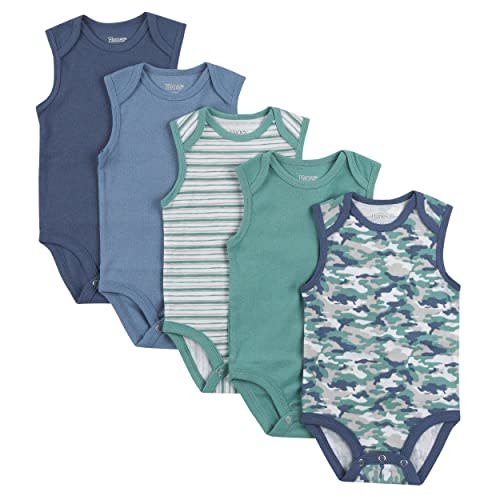 Hanes unisex-baby Baby Bodysuits, Ultimate Flexy Sleeveless for Boys & Girls, 5-pack