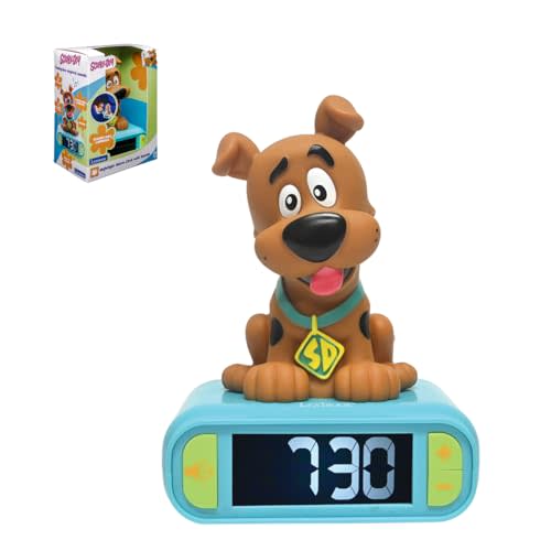 LEXiBOOK, Scooby-Doo Nightlight Alarm Clock, RL800SD | Sounds & Melodies, LCD Backlit screen, Luminous, Snooze, Blue