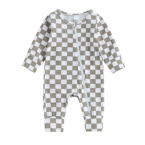 Ledy Champswiin Newborn Baby Boy Girl Romper Cute 3 6 12 18 Months Infant Fall Clothes Diagonal Zip-up Jumpsuit Outfit