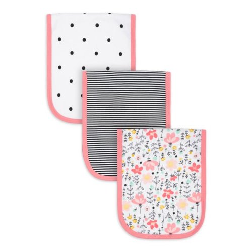 Gerber Baby Girl Terry Burpcloths, 3-Pack (One Size)