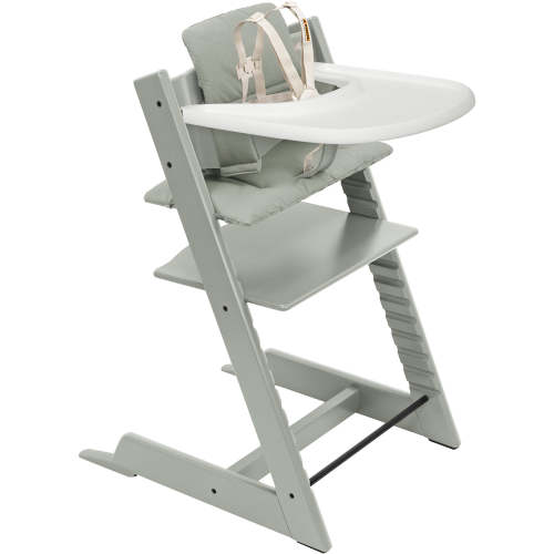 Stokke Tripp Trapp High Chair2 and Cushion with Stokke Tray - Glacier Green / Glacier Green