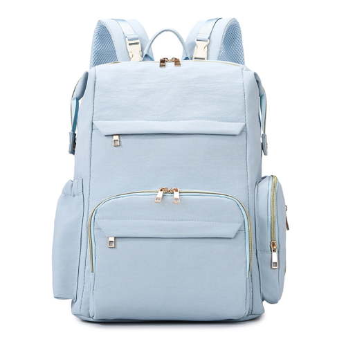 SNOW DEER Diaper Bag, Multi-Function Large Capacity Diaper Backpack, Portable Solid Color Maternity Backpack for Outdoor Travel, Waterproof Baby Diaper Bag with Stroller Straps for Mom & Dad