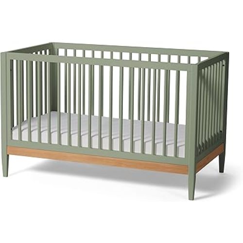 Little Seeds Clover 4-in-1 Convertible Crib, Grove Green/Natural