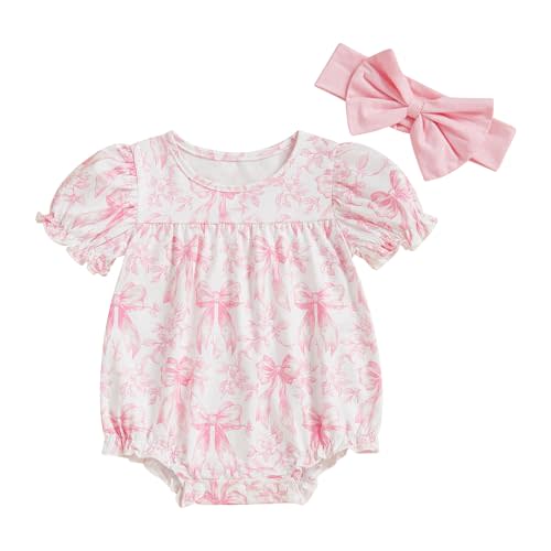 woshilaocai Baby Girls Spring Summer Clothes Newborn Smocked Romper Bubble Vintage Bodysuit Outfit