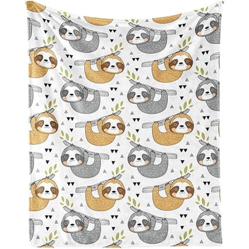 Sloth Blanket for Boys Girls, Cute Sloth Themed Design Printed Throw Blankets for Kids Lap, Chair, Warm Soft Cozy Blanket, 30"x 40"