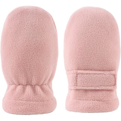 Newborn Baby Mittens Toddler Winter Warm Fleece Lined Gloves No Scratch Adjustable Mitten for Infant Boys Girls