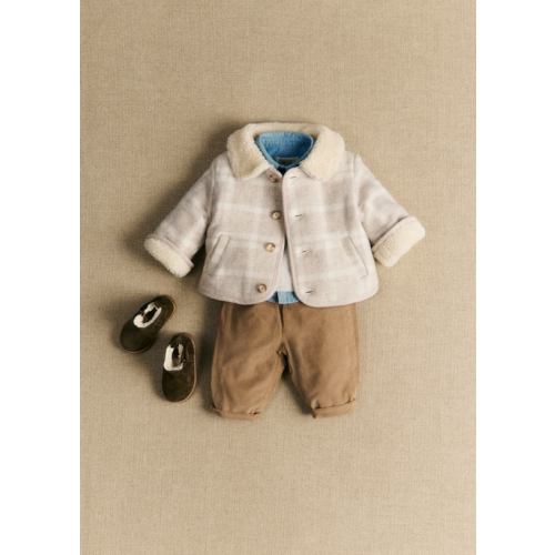 Abel Coat - Beige Ecru Tiles