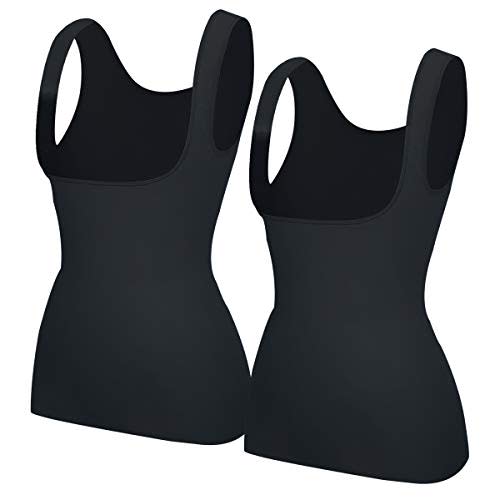 EUYZOU Women's Underbust Shapewear Tank Tops - Seamless Tummy Control Compression Camisole Tops Slimming Tank