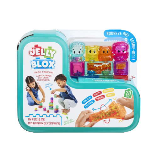 Jelly Blox My Pets and Me- 20 Piece Set of Building Blocks that Bend The Rules!