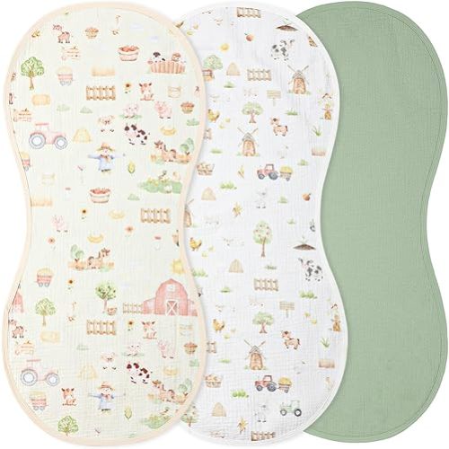 Hahafelt 3 Pcs Baby Changing Pad Liners,Farm,Colorful