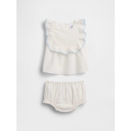 Baby Eyelet Bib Outfit Set