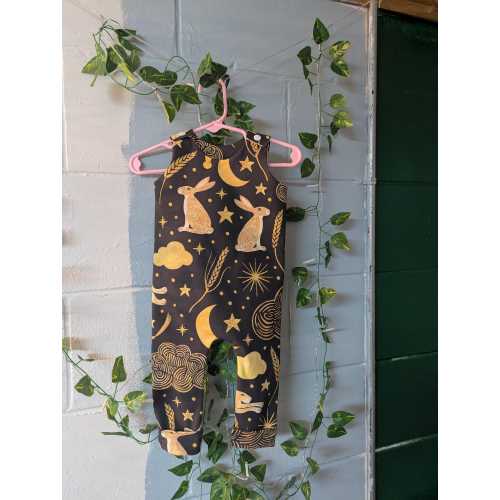 Baby Romper Overall w/ Snaps, Trim & Lining in Soft Cotton Knit, Pick print or color Create Custom Baby gift, gothic baby clothing