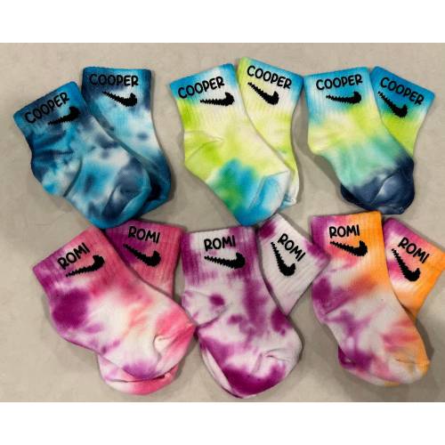 Kids Personalized Tie Dye Socks - Pack of 3