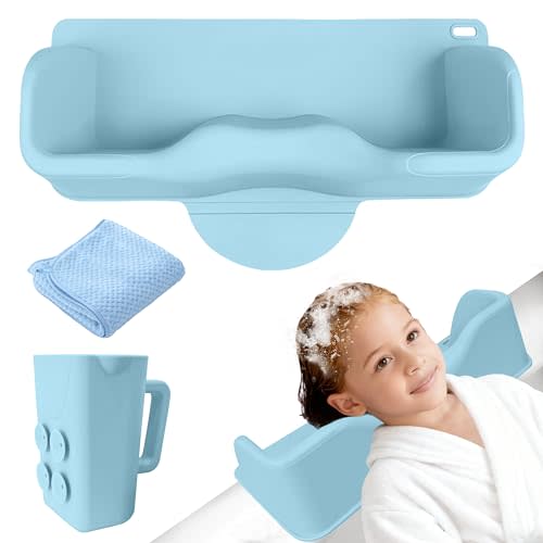 Adubor Silicone Portable Shampoo Bowl, Hair Washing Station for Kids, Toddlers, Teens and Elderly, Portable Hair Washing Basin for Use on Bathtub or Sink