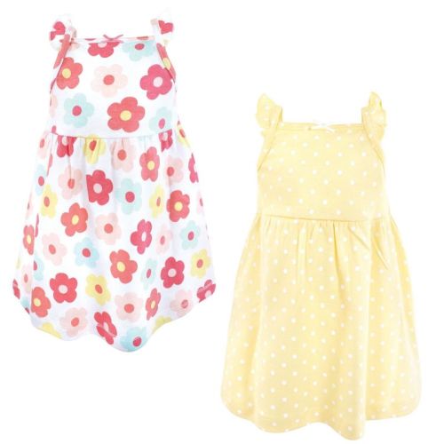 Luvable Friends Hudson Baby Sleeveless Dresses 2pk, Sunny Blossom, 12-18M
