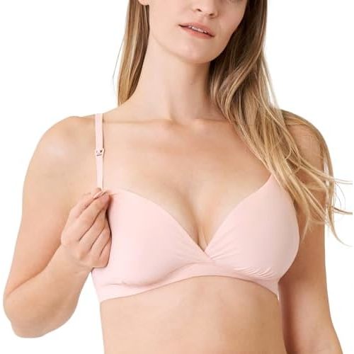 MOMANDA Womenâ€™s Inbarely Nursing Bras Wireless Bralette V Neck Seamless No Underwire Maternity Bra for Breastfeeding