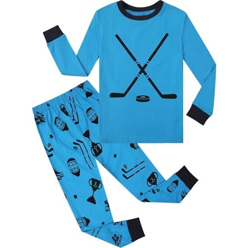 A&J DESIGN Cotton Sports Pjs for 2-14 Years Kids, 2-Piece Pajamas Set